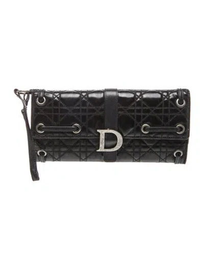 Pre-owned Dior Cannage Cannage Clutch In Black