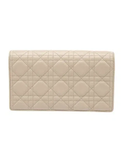 Pre-owned Dior Cannage Cannage Wallet 2023 In Neutral