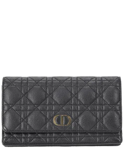 Pre-owned Dior Cannage Caro Belt Pouch With Chain (authentic Pre-loved)