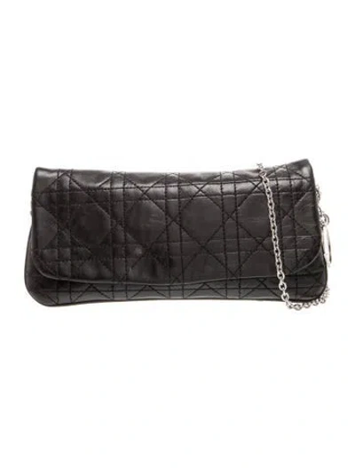 Pre-owned Dior Cannage Clutch In Black