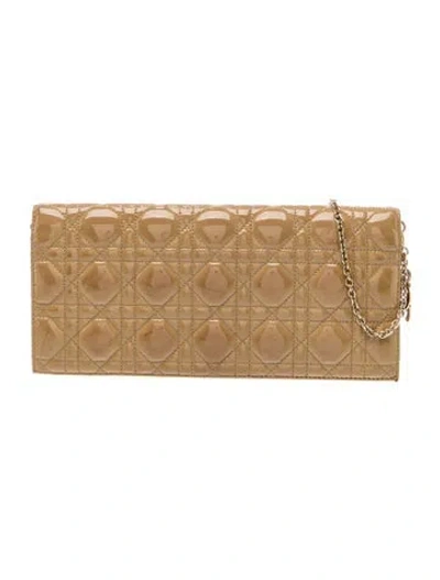 Pre-owned Dior Cannage Clutch In Neutral