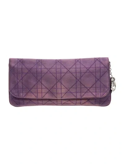 Pre-owned Dior Cannage Clutch In Purple