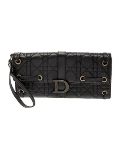 Pre-owned Dior Cannage Clutch Vintage In Black