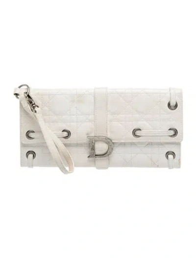 Pre-owned Dior Cannage Clutch In White
