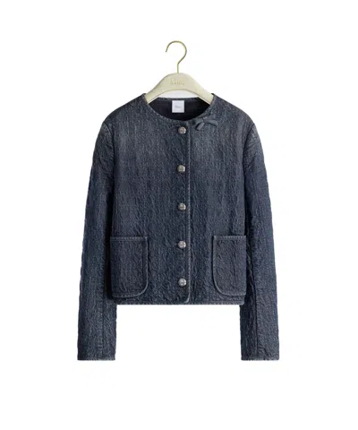 Dior Cannage Cropped Jacket In Black