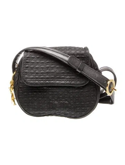 Pre-owned Dior Cannage Crossbody Bag Vintage In Black