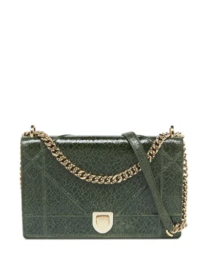 Pre-owned Dior Cannage Ama Shoulder Bag In Green
