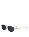 Dior Cannage B1u Geometrical Sunglasses, 57mm In Gold/blue