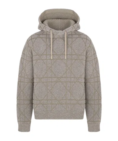 Dior Cannage Hooded Sweatshirt In Gray
