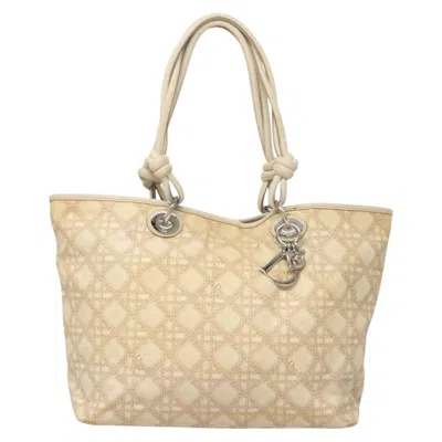Pre-owned Dior Cannage Lady Beige Canvas Tote Bag ()