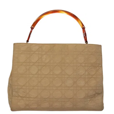 Pre-owned Dior Cannage Lady Beige Synthetic Tote Bag ()