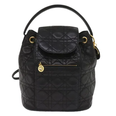 Dior Cannage Lady Black Leather Backpack Bag ()