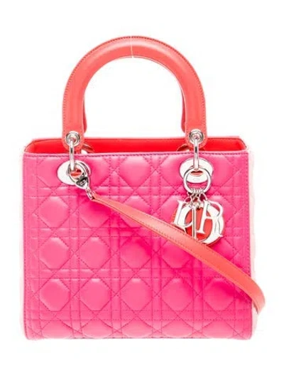 Pre-owned Dior Cannage Lady  Medium In Multi