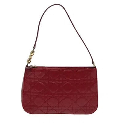 Pre-owned Dior Cannage Lady Red Leather Clutch Bag ()