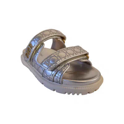 Dior Cannage Laminat Sandals Silver