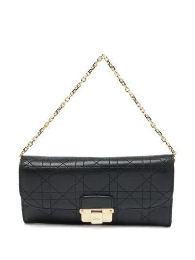Pre-owned Dior Cannage Leather Rendezvous Wallet