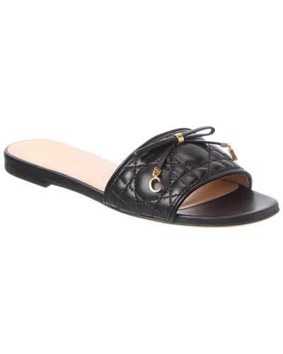 Dior Cannage Leather Sandal In Black