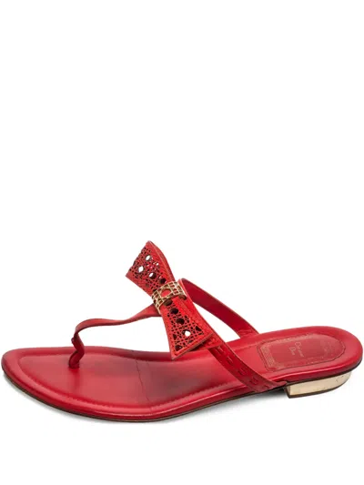 Pre-owned Dior Cannage Leather Sandals