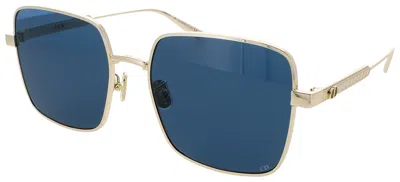 Dior Cannage Metal Sunglasses 59-18-140 With Case In B0b0 - Gold / Blue