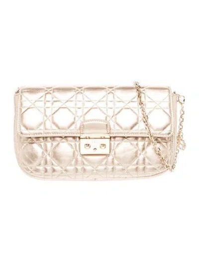 Pre-owned Dior Cannage Miss  In Gold/metallic