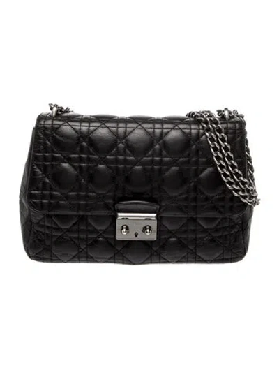 Pre-owned Dior Cannage Miss  Medium In Black