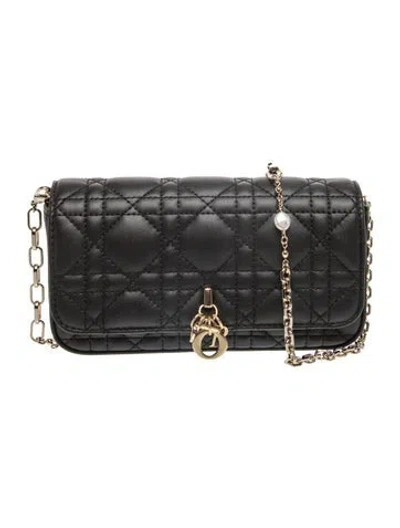Pre-owned Dior Cannage My  Talk Phone Pouch 2023 In Black