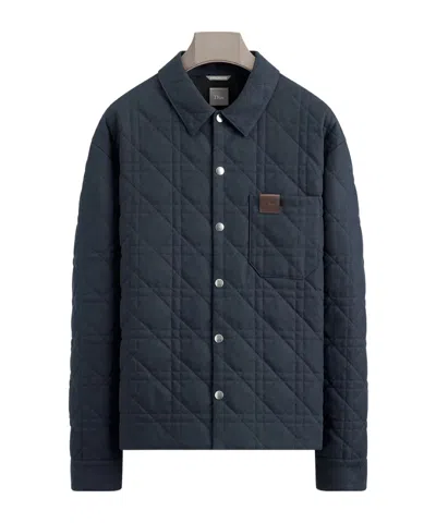 Dior Cannage Overshirt With Leather  Patch In Blue
