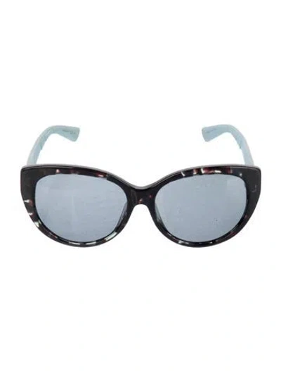 Pre-owned Dior Cannage Pattern Cat-eye Sunglasses In Black