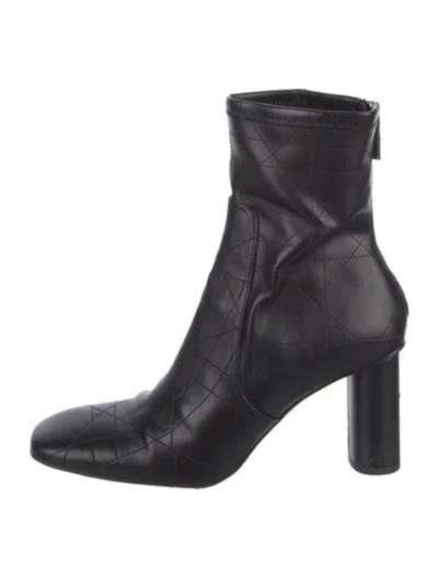 Pre-owned Dior Cannage Pattern Leather Boots In Black