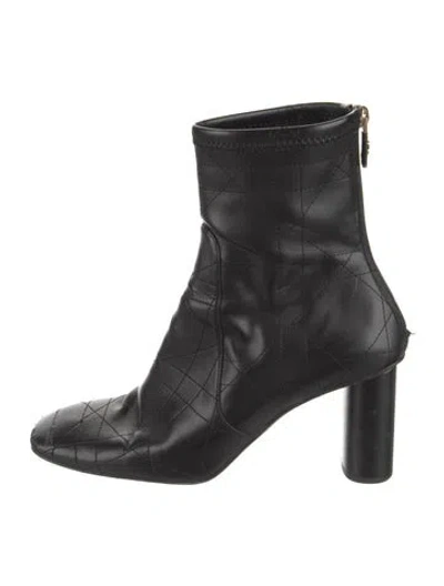 Pre-owned Dior Cannage Pattern Leather Boots In Black