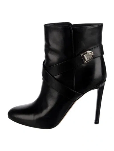 Pre-owned Dior Cannage Pattern Leather Boots In Black