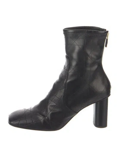Pre-owned Dior Cannage Pattern Leather Boots In Black