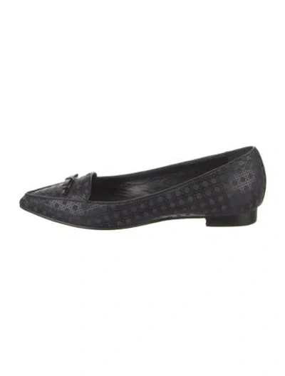 Pre-owned Dior Cannage Pattern Leather Flats In Blue