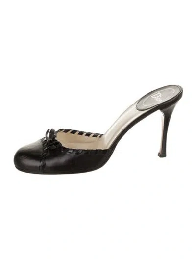 Pre-owned Dior Cannage Pattern Leather Mules In Multi