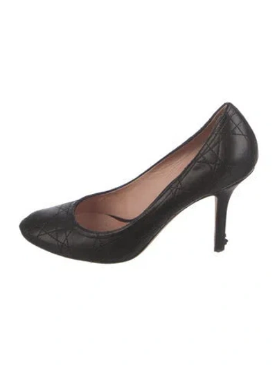 Pre-owned Dior Cannage Pattern Leather Pumps In Black