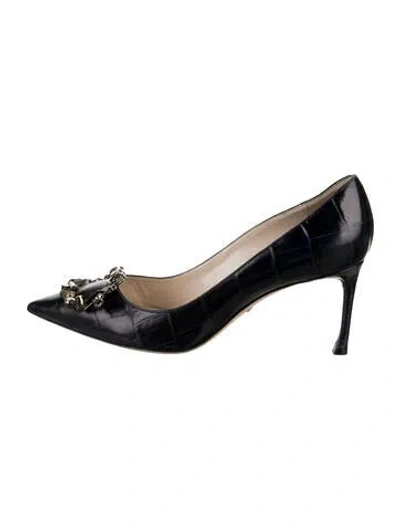 Pre-owned Dior Cannage Pattern Leather Pumps In Black