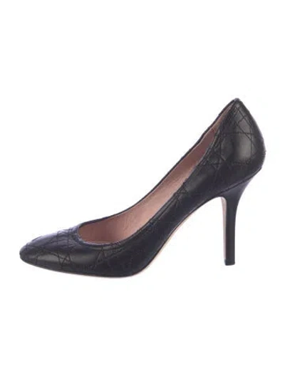 Pre-owned Dior Cannage Pattern Leather Pumps In Blue