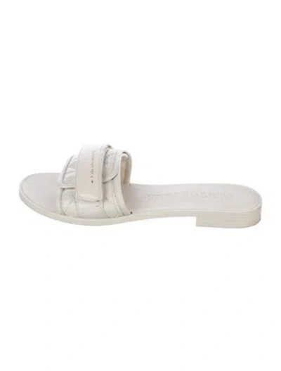 Pre-owned Dior Cannage Pattern Leather Slides In White