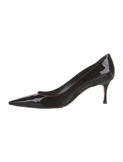 Pre-owned Dior Cannage Pattern Patent Leather Pumps In Black