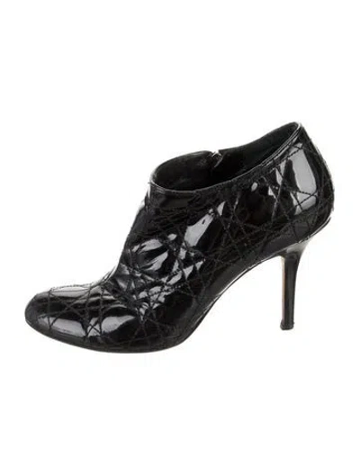 Pre-owned Dior Cannage Pattern Patent Leather Pumps In Black