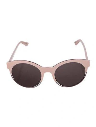 Pre-owned Dior Cannage Pattern Round Sunglasses In Pink