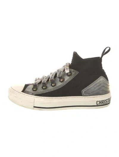 Pre-owned Dior Cannage Pattern Sneakers In Black