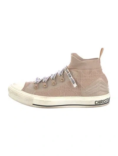 Pre-owned Dior Cannage Pattern Sneakers In Neutral