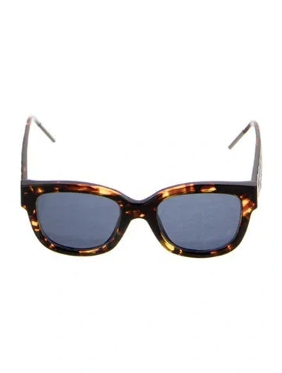 Pre-owned Dior Cannage Pattern Square Sunglasses In Brown