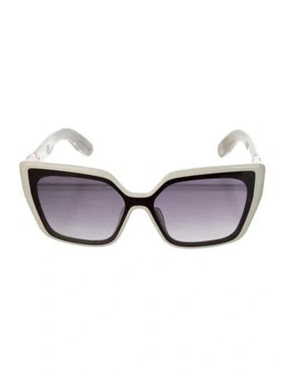 Pre-owned Dior Cannage Pattern Square Sunglasses In White