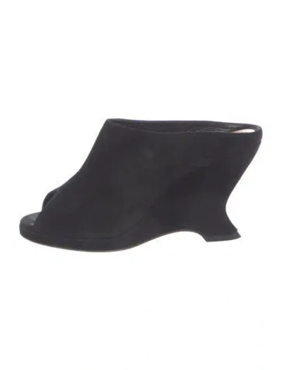 Pre-owned Dior Cannage Pattern Suede Mules In Blue