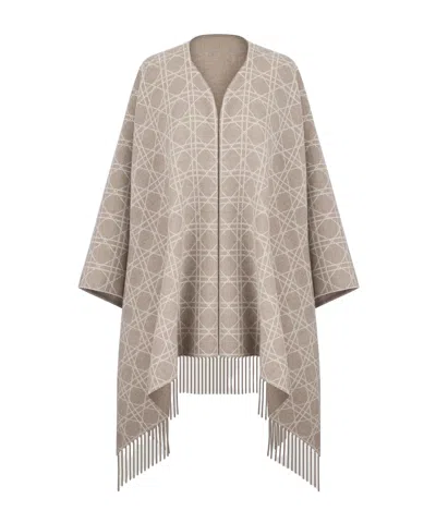 Dior Cannage Poncho In Neutral