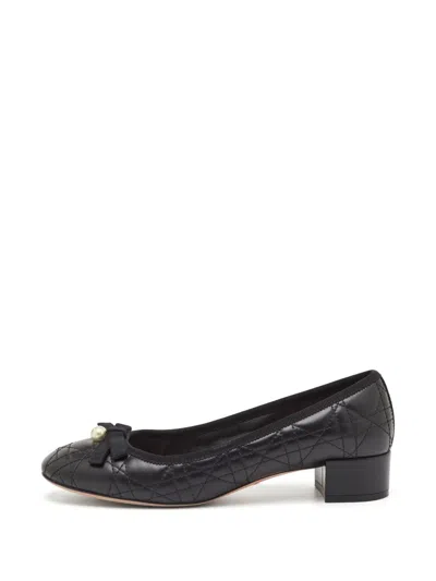 Pre-owned Dior Cannage Quilted Heeled Pumps In Black