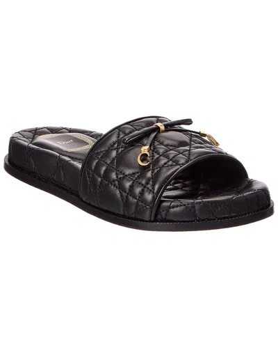 Dior Cannage Quilted Leather Sandal In Black