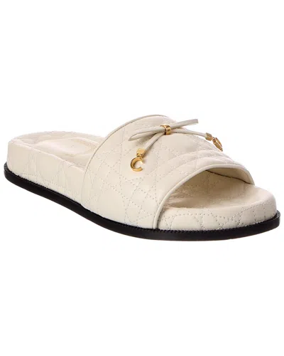 Dior Cannage Quilted Leather Sandal In White